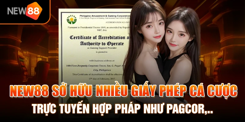 Trang chủ 16 NEW88 sở hữu nhiều giấy phép cá cược trực tuyến hợp pháp như PAGCOR, Gaming Curacao, BMM Testlabs,,,